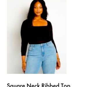 Eloquii NWT square neck ribbed top